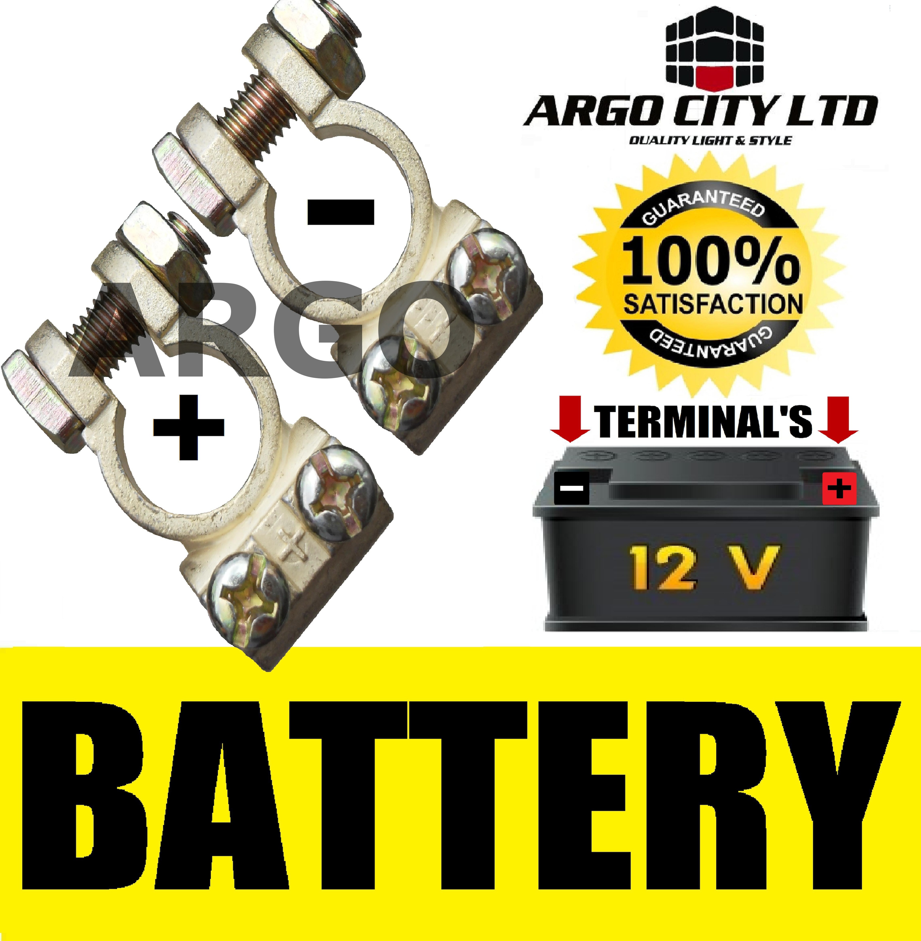 2PC CAR BATTERY TERMINAL CLAMPS POST TYPE CONNECTORS POSITIVE